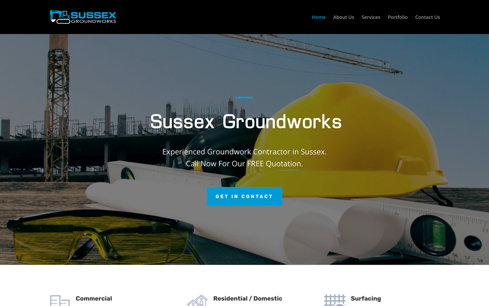 Sussex Groundworks website on desktop
